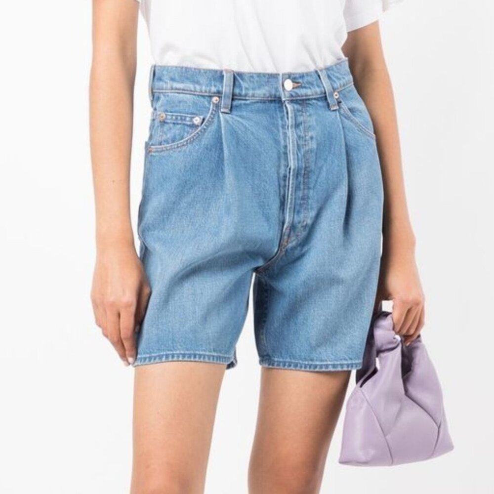 Mother Denim Pleated Fun Shorts - 27